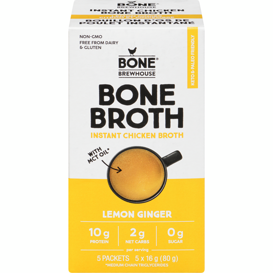 Bone Brewhouse Instant Chicken Bone Broth Lemon Ginger 16 g, $70.56/100g