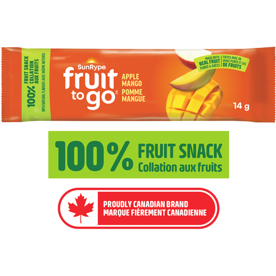 SunRype Collation 100% fruits Pomme et mangue Fruit To Go 14 g, 5,64 $/100g
