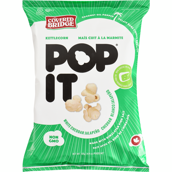 Covered Bridge Kettlecorn, White Cheddar Jalapeño 125 g, $3.19/100g