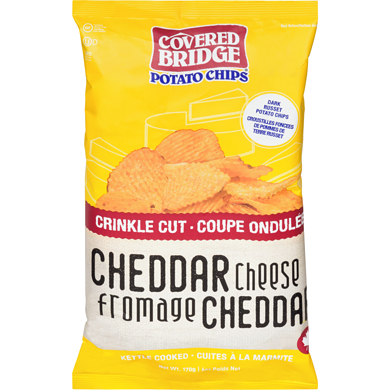 Covered Bridge Croustilles de pommes de terre, Fromage Cheddar 170 g, 2,35 $/100g