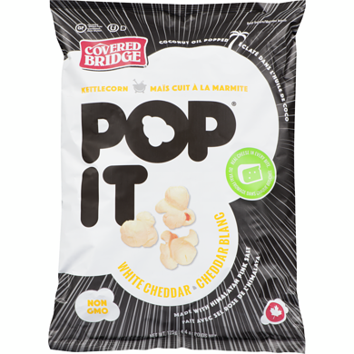 Covered Bridge Maïs Kettlecorn, Cheddar blanc 125 g, 3,19 $/100g