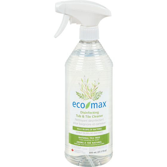 Eco-Max Nettoyant Désinfectant Pour Baignoire Et Carreaux Arbre À Thé Naturel 800 ml, 0,47 $/100ml