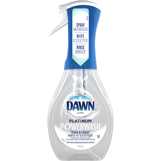 Dawn Vaporisateur pour la vaisselle Powerwash Pur et simple, trousse de départ de savon à vaisselle liquide, Parfum léger de poire, 473&nbsp;mL 473 ml, 1,69 $/100ml
