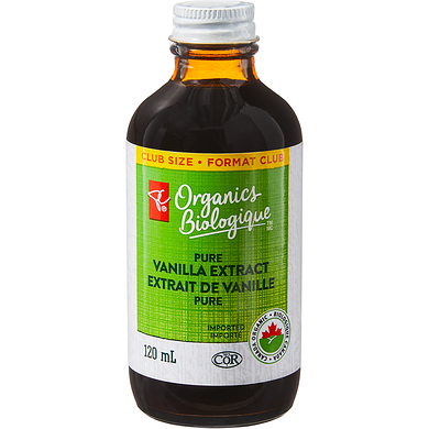 PC Organics Pure Vanilla Extract Club Size, Organic 120 ml, $15.00/100ml