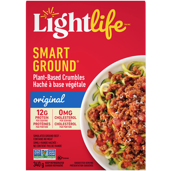 Lightlife Haché de simili-bœuf original à base végétale Smart Ground 340 g, 1,76 $/100g