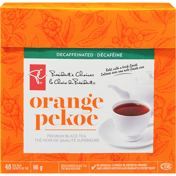 le Choix du Président Thé noir de qualité supérieure orange pekoe, décaféiné 48 ea, 0,16 $/1ch