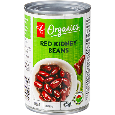 PC Organics Red Kidney Beans 398 ml, $0.50/100ml