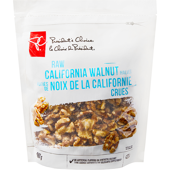 President's Choice Raw California Walnut Halves 680 g, $2.50/100g