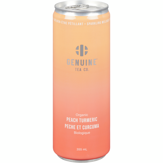 Genuine Tea Hand-Crafted Sparkling Iced Tea Peach Turmeric Ceylon Organic 355 ml, $0.93/100ml