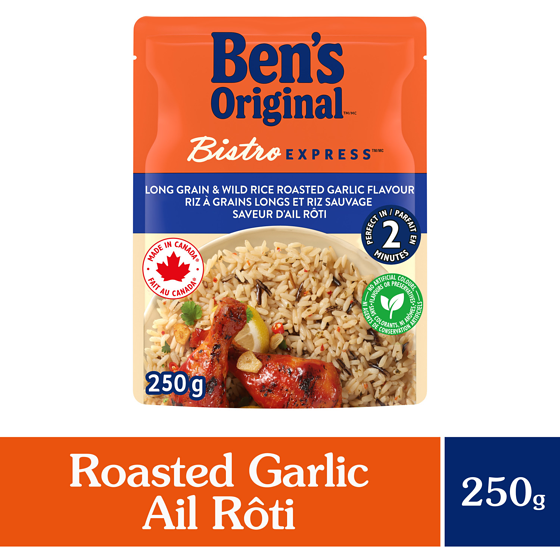 Bens BISTRO EXPRESS Long Grain & Wild Rice Roasted Garlic 250 g, $1.40/100g