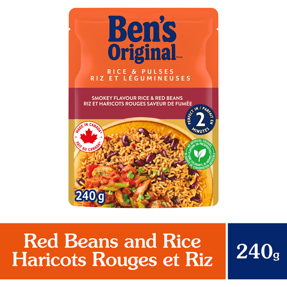 Ben’s Riz et Légumineuses, riz et haricots rouges saveur de fumé 240 g, 1,16 $/100g