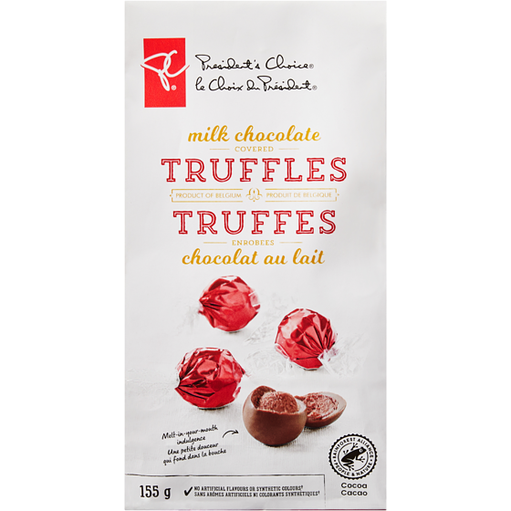 le Choix du Président Truffes enrobées chocolat au lait 155 g, 4,52 $/100g