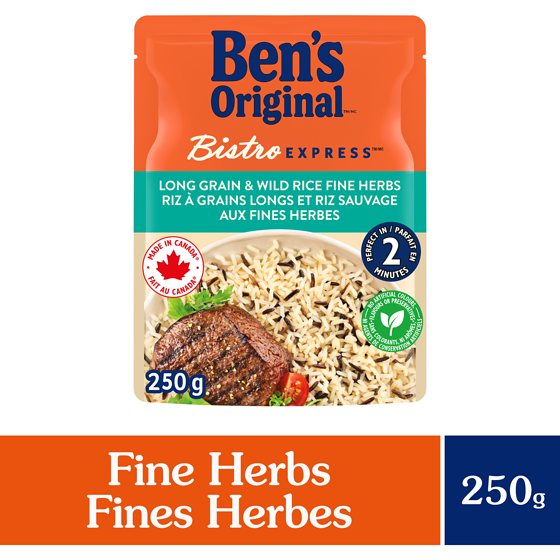 Ben’s BISTRO EXPRESS riz à grains longs et riz sauvage aux fines herbes 250 g, 1,12 $/100g