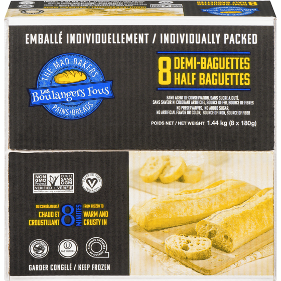 The Mad Bakers Half Baguettes 1440 g, $0.69/100g
