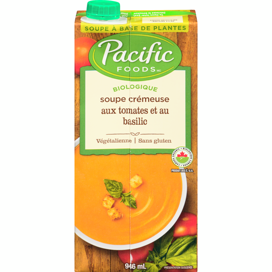 Pacific Soupe Crémeuse Aux Tomates Et Au Basilic Biologique 946 ml, 0,79 $/100ml
