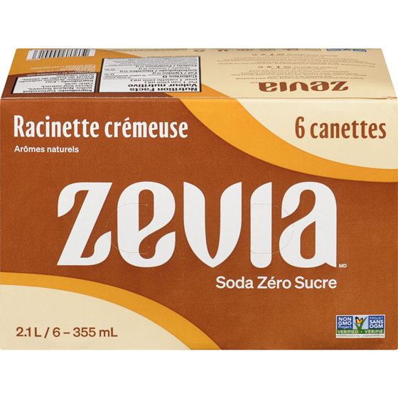 Zavia Soda zéro sucre, racinette crémeuse 6x355.0 ml, 0,38 $/100ml