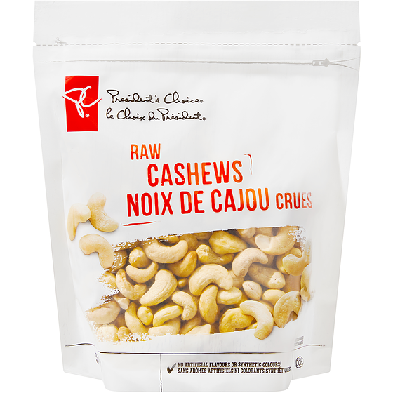 President's Choice Raw Cashews 350 g, $2.57/100g
