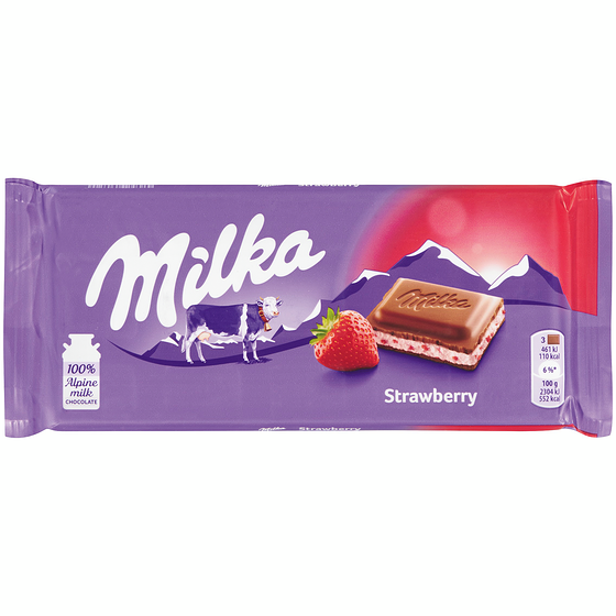 Milka Chocolate Strawberry 100 g, $3.49/100g