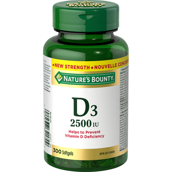Nature's Bounty Vitamin D3, 2500 IU, 300 Softgels 300 ea, $0.05/1ea