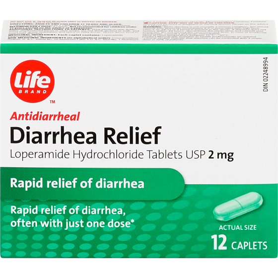Life Brand Diarrhea Relief, 12 caplets 12 ea, $1.00/1ea