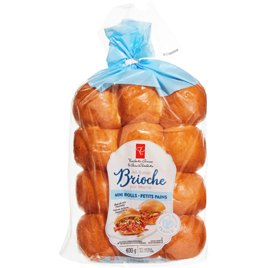le Choix du Président Brioche petitis pains 400 g, 1,25 $/100g