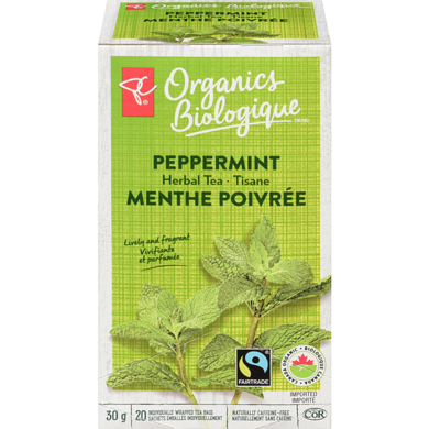 PC Organics Peppermint Herbal Tea, Organic 20 ea, $0.25/1ea