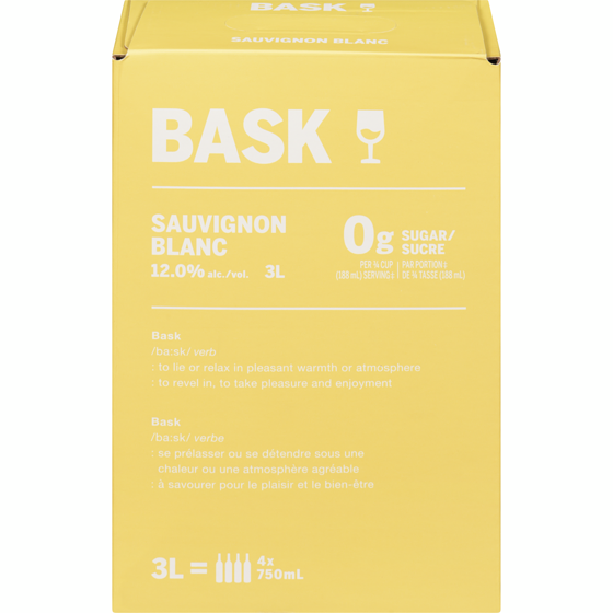 BASK Sauvignon Blanc Wine (ID required at pick-up) 3 l, $1.48/100ml