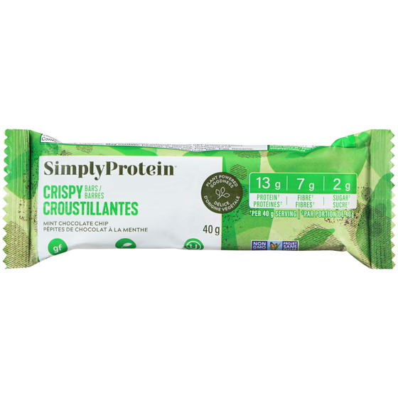 Simply Protein Mint Chocolate Chip Snack Bar 40 g, $8.23/100g