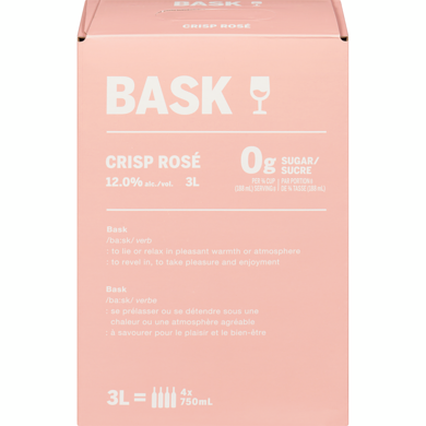 BASK Rose (ID required at pick-up) 3 l, $1.40/100ml