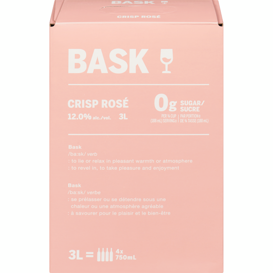BASK Rose (ID required at pick-up) 3 l, $1.48/100ml
