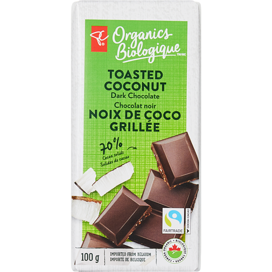 PC Organics Toasted Coconut Dark Chocolate PC.ca