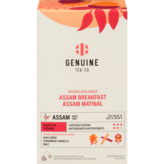 Genuine Tea Black Tea Assam Breakfast Organic 1 ea, $10.99/1ea