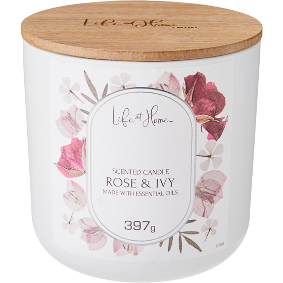 Life at Home Scented Candle Rose & Ivy 1 ea, $16.00/1ea