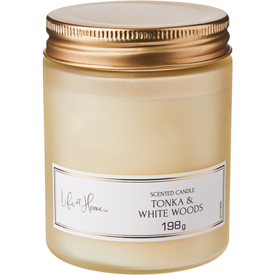 Life at Home Scented Candle Tonka & White Woods 1 ea, $10.00/1ea