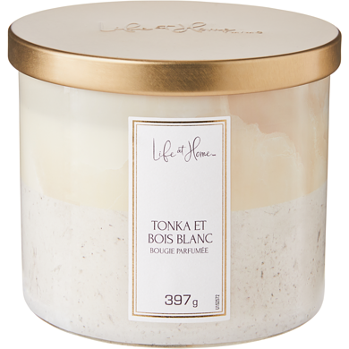 Life at Home Bougie parfumée – Tonka et bois blancs 1 ea, 16,00 $/1ch