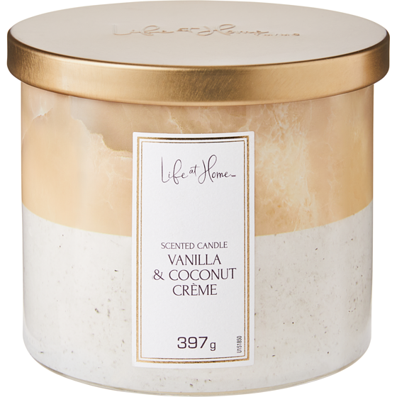 Life at Home Scented Candle Vanilla & Coconut Crème 1 ea, $16.00/1ea