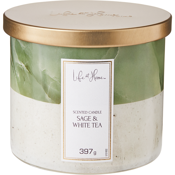 Life at Home Scented Candle Sage & White Tea 1 ea, $16.00/1ea