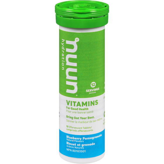 Nuun Hydration vitamins bleuet et grenade 12 ea, 0,83 $/1ch