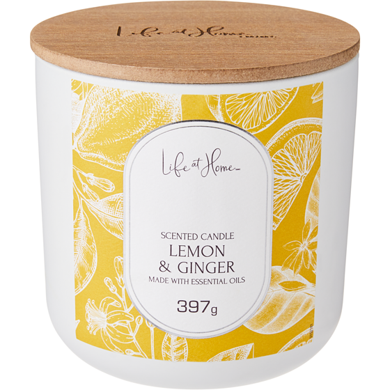 Life at Home Scented Candle Lemon & Ginger 1 ea, $16.00/1ea