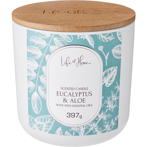 Life at Home Scented Candle Eucalyptus & Aloe 1 ea, $16.00/1ea