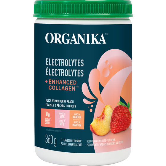 Organika Fraises & Pêches Juteuses Poudre Effervescente 360 g, 13,89 $/100g