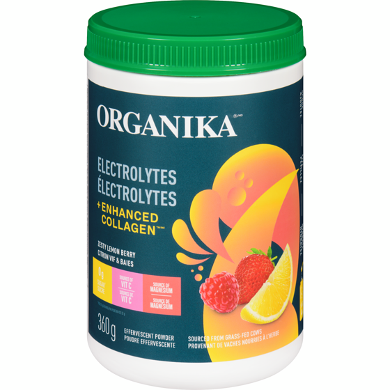 Organika Poudre effervescente citron vif & baies 360 g, 13,89 $/100g