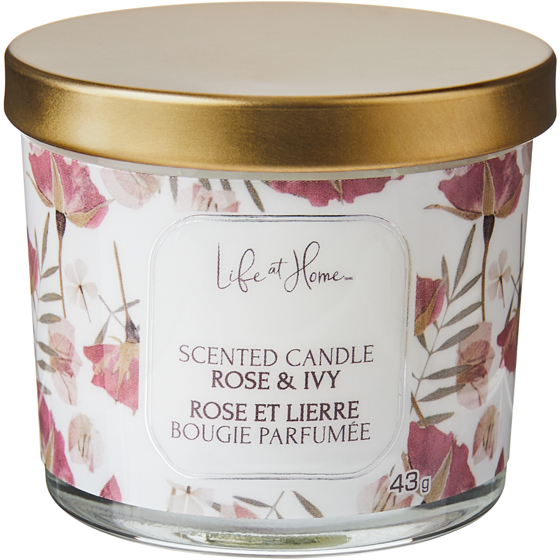 Life at Home Scented Candle Rose & Ivy 1 ea, $2.00/1ea