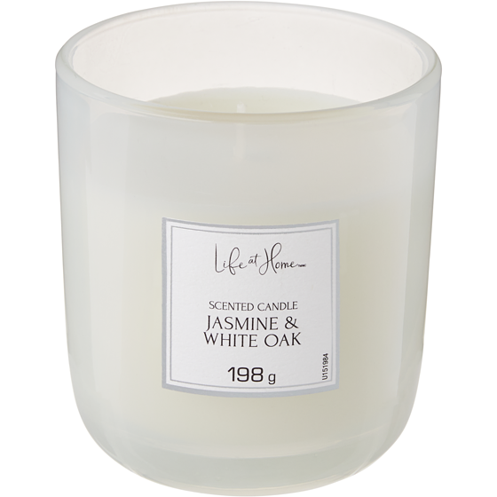 Life at Home Scented Candle Jasmine & White Oak 1 ea, $10.00/1ea