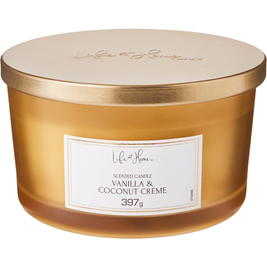 Life at Home Scented Candle Vanilla & Coconut Crème 1 ea, $12.00/1ea