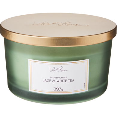 Life at Home Scented Candle Sage & White Tea 1 ea, $12.00/1ea