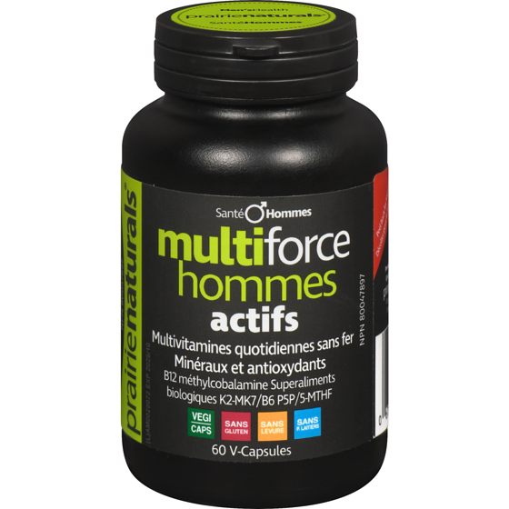 Prairienaturals Multiforce Hommes Multivitamines Quotidiennes Sans Fer Minéraux Et Antioxydants 60 ea, 0,47 $/1ch