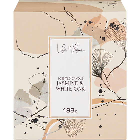 Life at Home Scented Candle Jasmine & White Oak 1 ea, $10.00/1ea