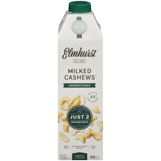 Elmhurst Cashew Beverage Unsweetened 946 ml, $0.90/100ml