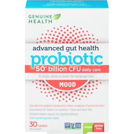 Genuine Health 50 Billion Cfu Daily Care Mood Advanced Gut Health Probiotic 30 ea, $1.50/1ea